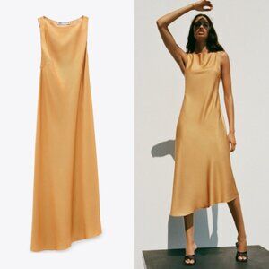 Zar Linen Blend Midi Assymetrical Cut Sz Small